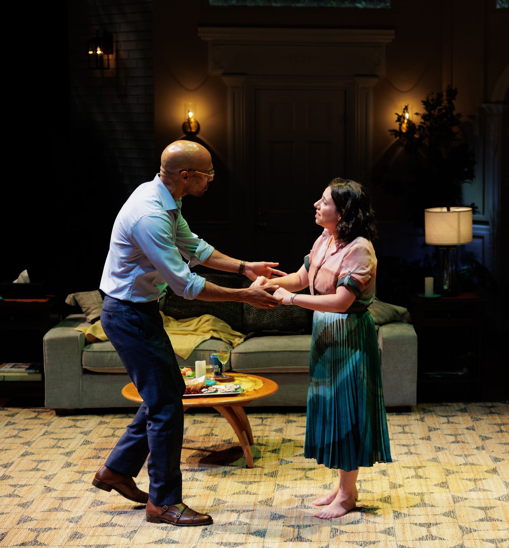 Luis Vega and Ashley Alvarez in La Jolla Playhouse’s world premiere of DERECHO, by Noelle Viñas, directed by Delicia Turner Sonnenberg; photo by Rich Soublet II.