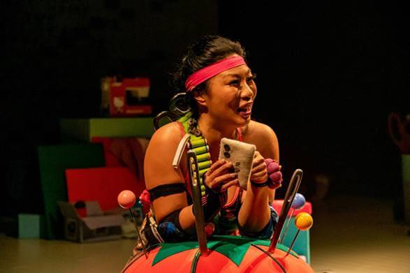 Kristina Wong in La Jolla Playhouse’s West Coast premiere of Kristina Wong, Sweatshop Overlord.(Courtesy of Jenna Selby)
