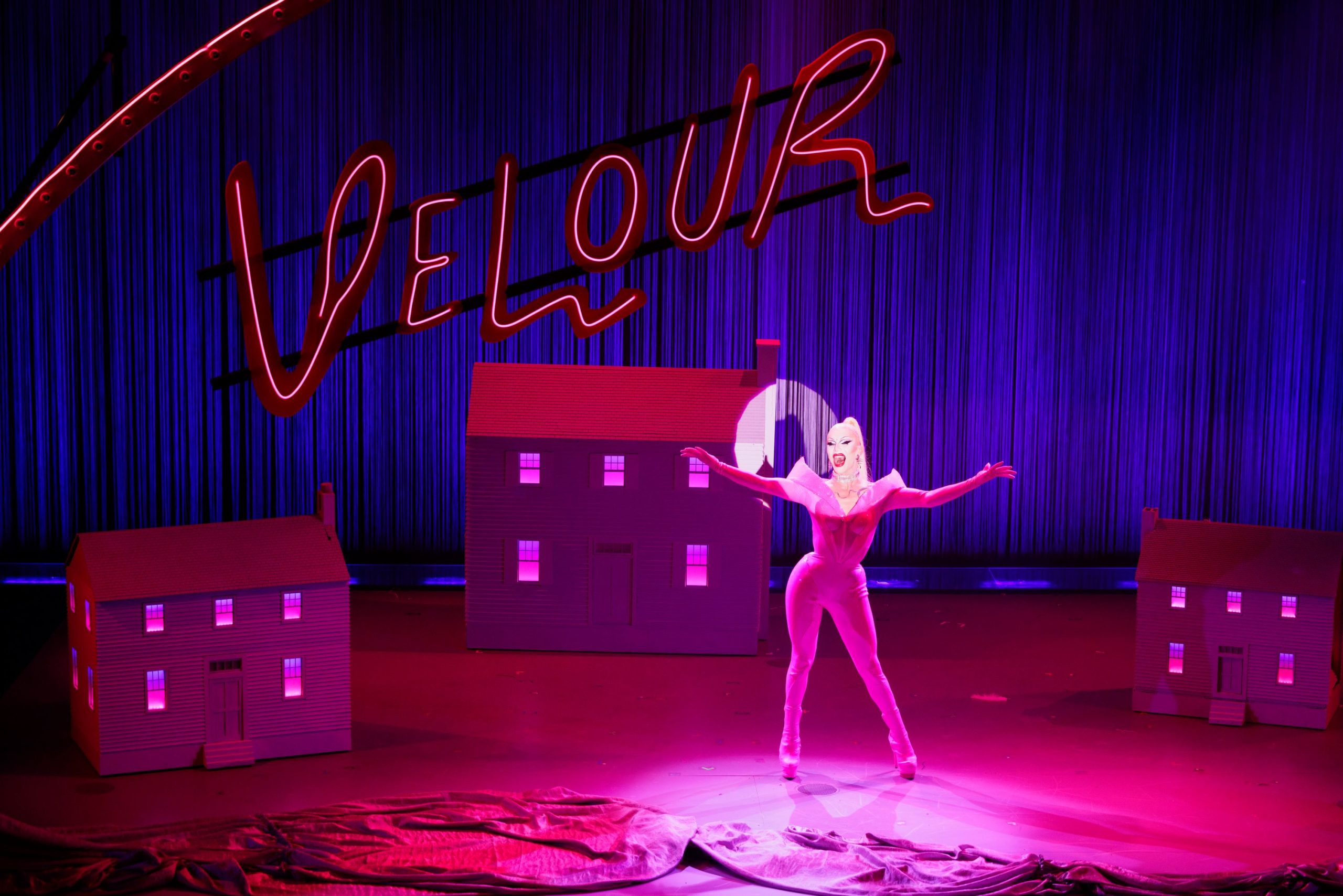 Sasha Velour in La Jolla Playhouse’s world premiere of VELOUR: A DRAG SPECTACULAR, co-created by Sasha Velour and Moisés Kaufman, directed by Moisés Kaufman, in a co-production with Tectonic Theater Project, running through September 15; photo by Rich Soublet II.