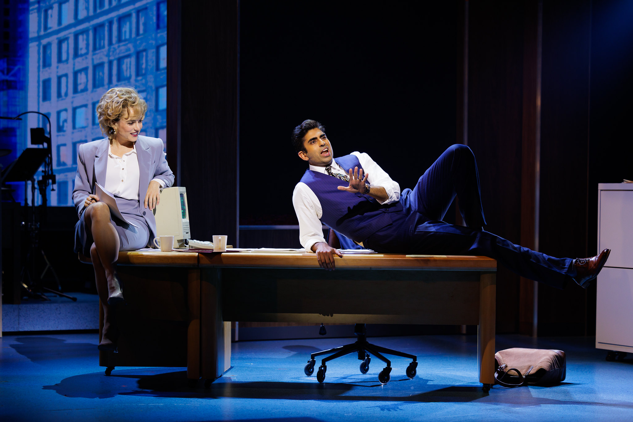 Joanna “JoJo” Levesque and Anoop Desai in WORKING GIRL; photo by Rich Soublet II.