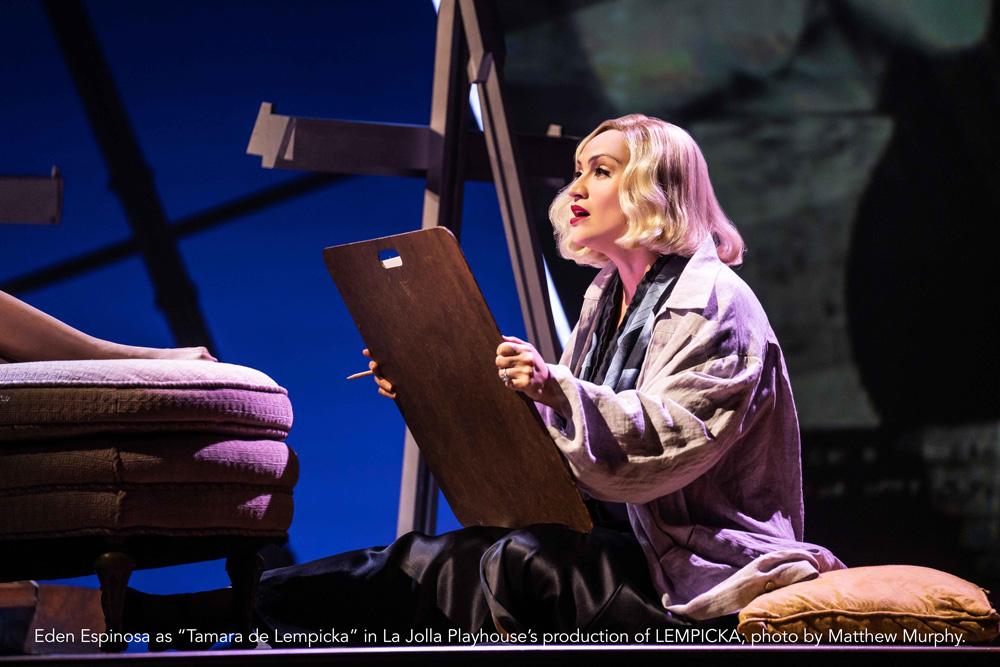 Eden Espinosa as “Tamara de Lempicka” in La Jolla Playhouse’s production of LEMPICKA; photo by Matthew Murphy.